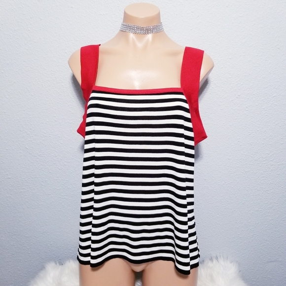 Misook Exclusively stripe career top blouse    M L - Picture 1 of 5